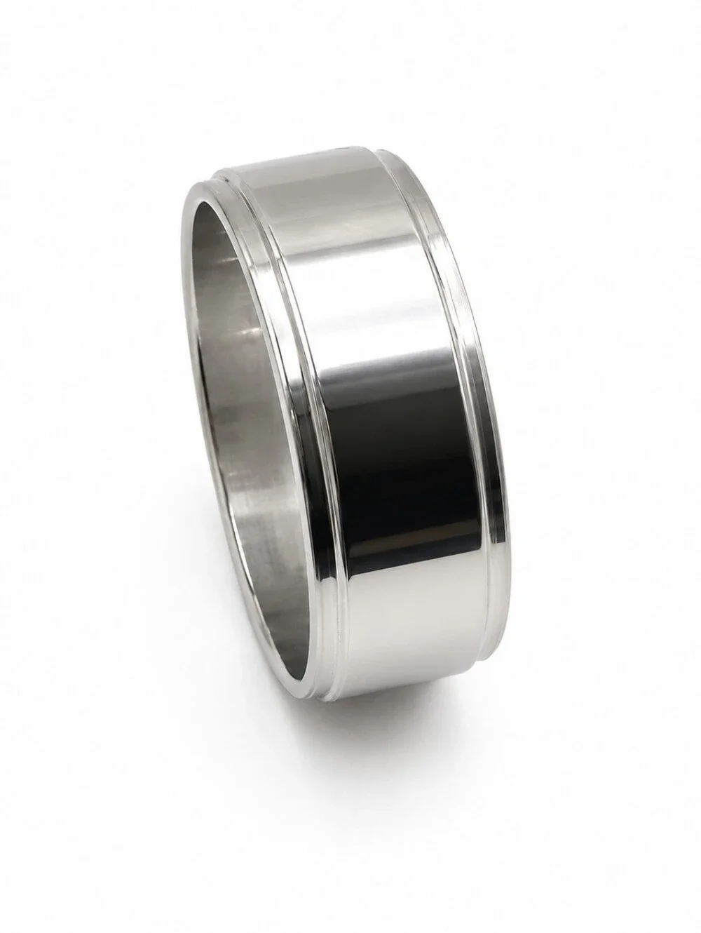 Polished Stainless Steel Men’s Band - Silver